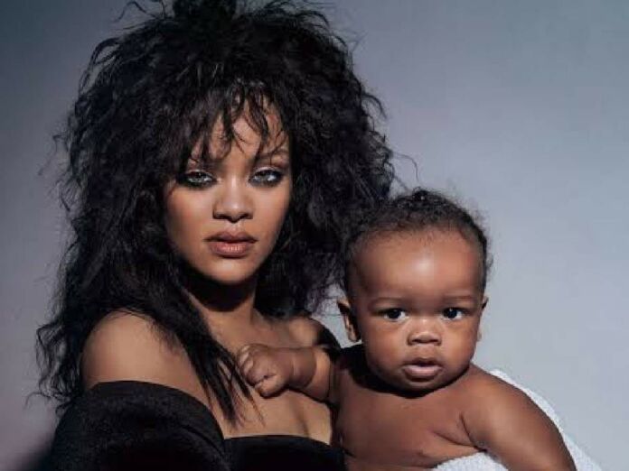 Rihanna with her baby boy (Credit: British Vogue)