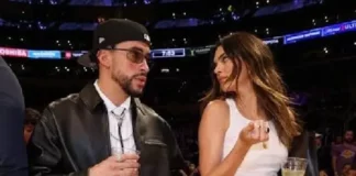 Kendall Jenner and Bad Bunny at the Lakers Game