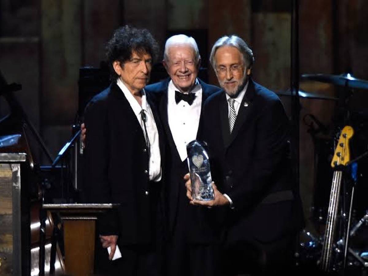Bob Dylan receives the Nobel Prize in Literature in 2016