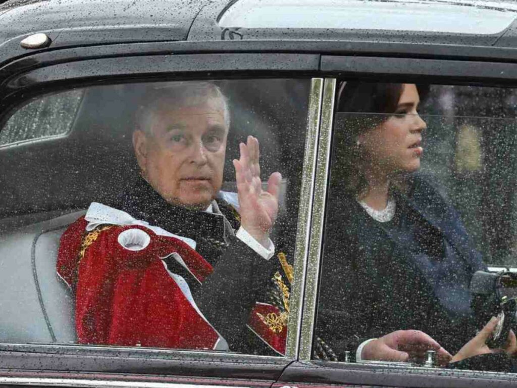 The Duke of York (left) arrives at the Coronation