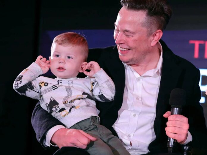Elon Musk shared a cute picture of his son X Æ A-12.