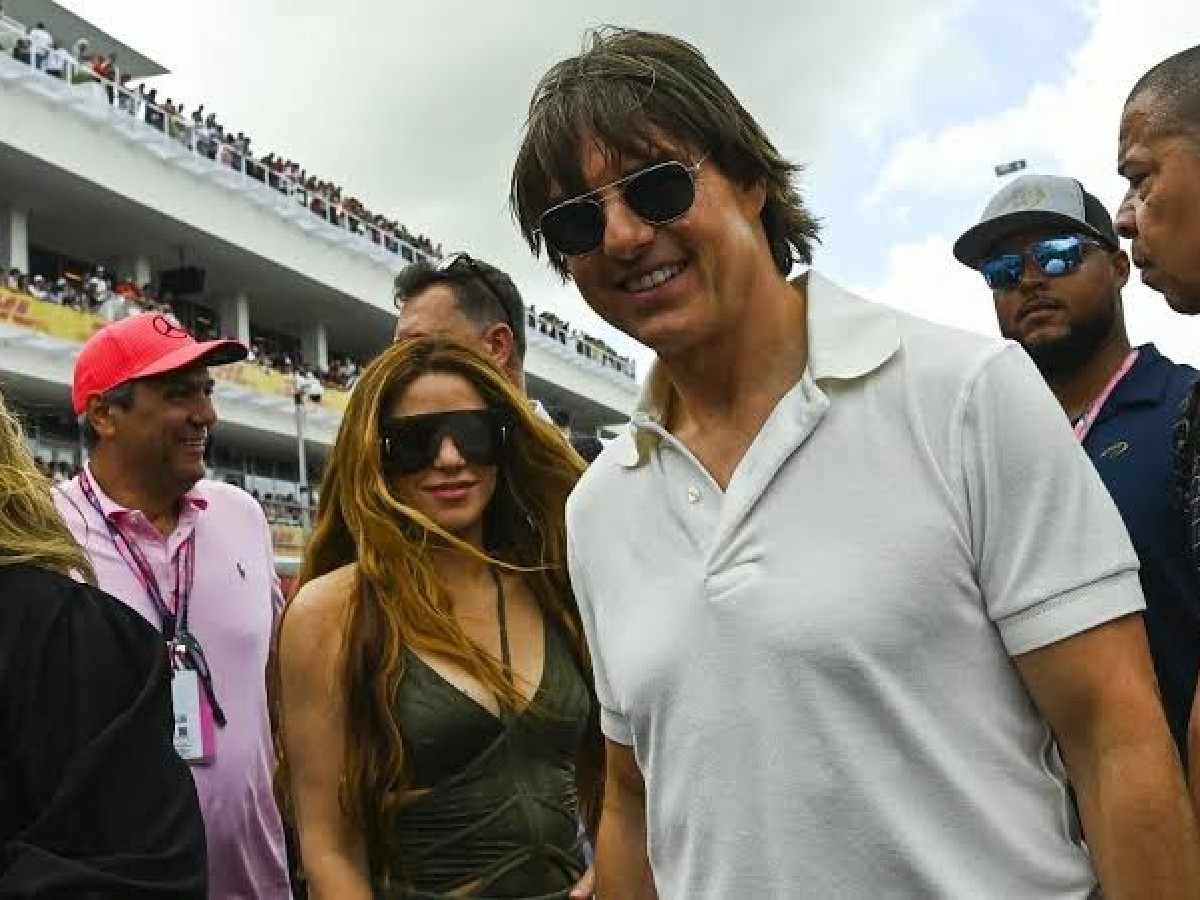 Shakira and Tom Cruise at the Miami F1 Grand Prix event