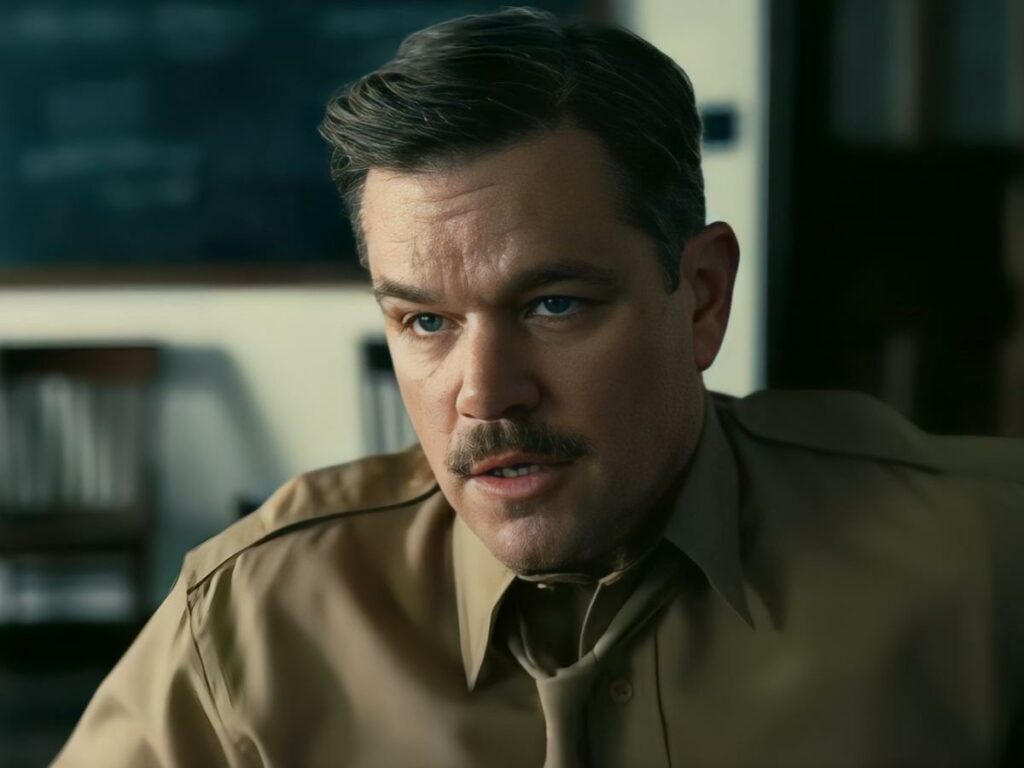 Lieutenant General Leslie Groves (Matt Damon) in Christopher Nolan's 'Oppenheimer'