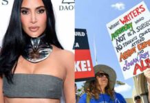 Kim Kardashian is receiving flak on the internet for ignoring the writers' strike during the shooting of AHS