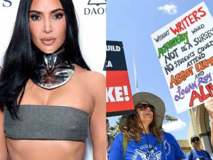 Kim Kardashian is receiving flak on the internet for ignoring the writers' strike during the shooting of AHS