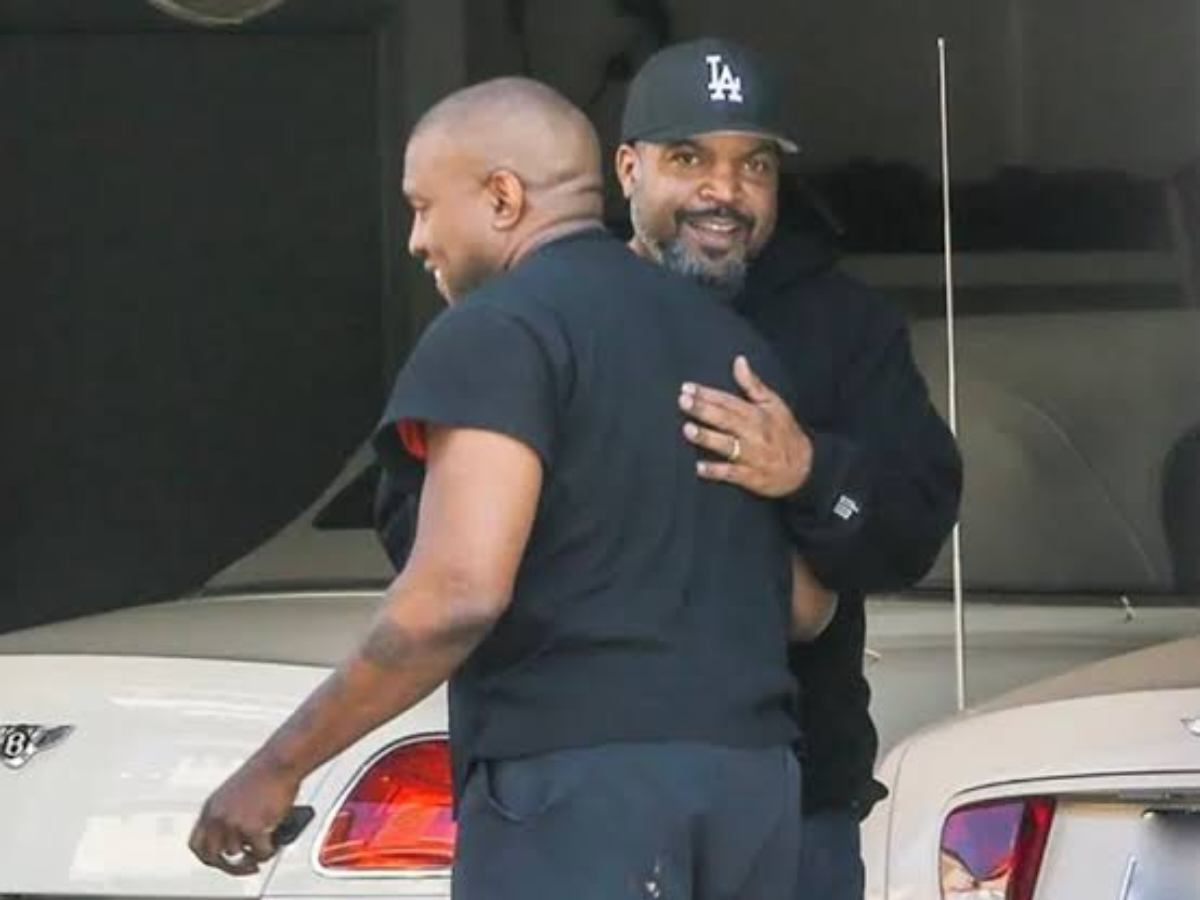 Ye and Ice Cube together at the latter's residence in California