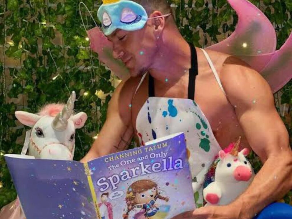 Channing Tatum with his book