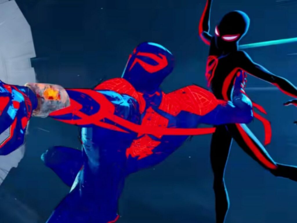  Miguel O'Hara and Miles Morales in battle