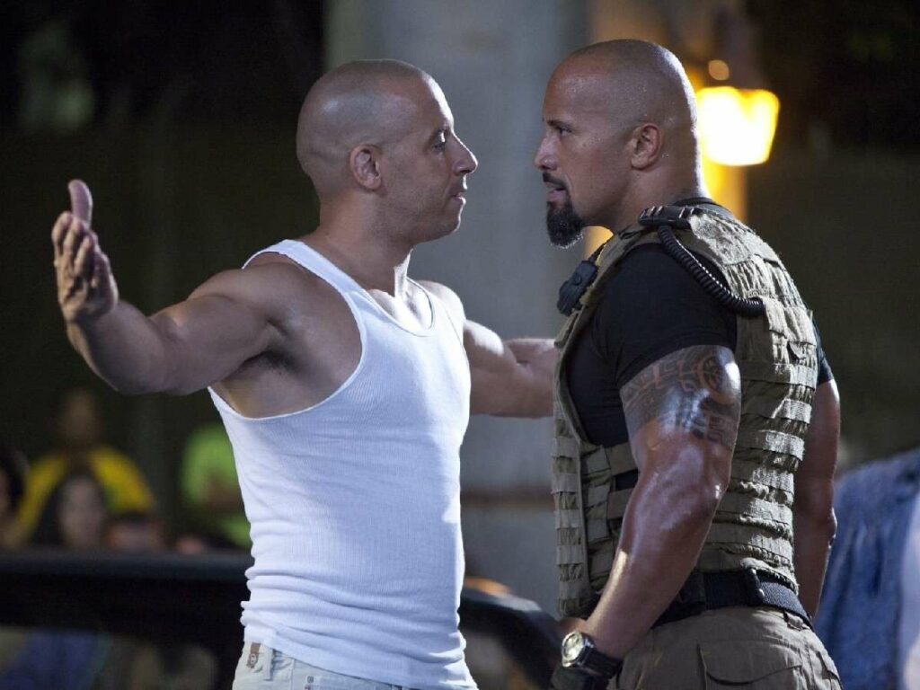 Vin Diesel (left) was also not a fan of Dwayne Johnson (right)