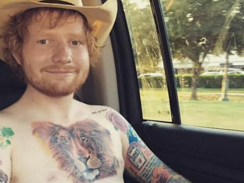 Ed Sheeran's famous lion tattoo 