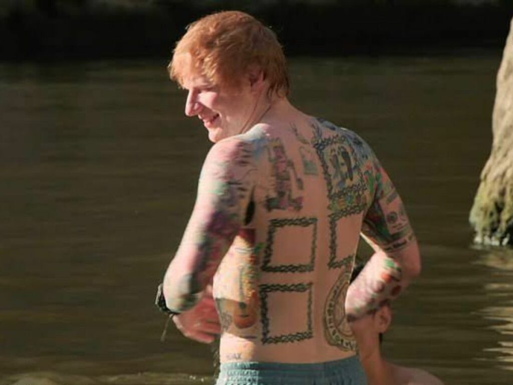 Ed Sheeran's back tattoo