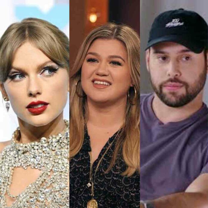 Kelly Clarkson says that Scooter Braun was upset with her for supporting Taylor Swift during the Masters controversy