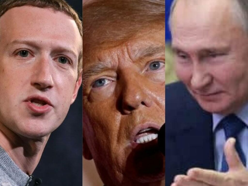 Mark Zukerberg, Donald Trump and Vladimir putin