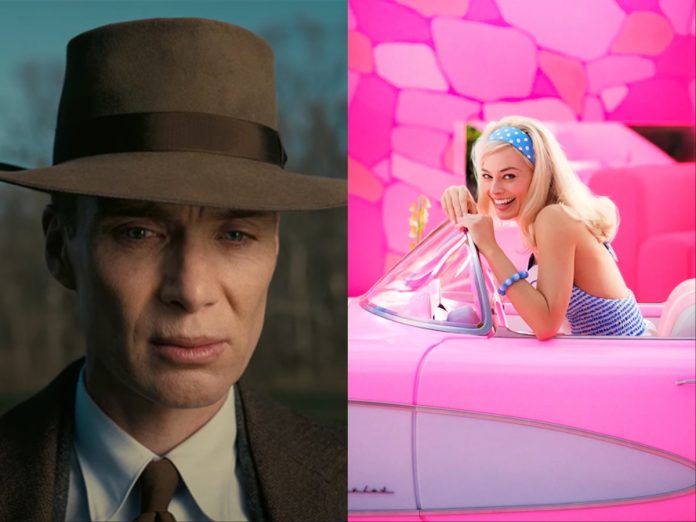 'Oppenheimer' and 'Barbie' posters