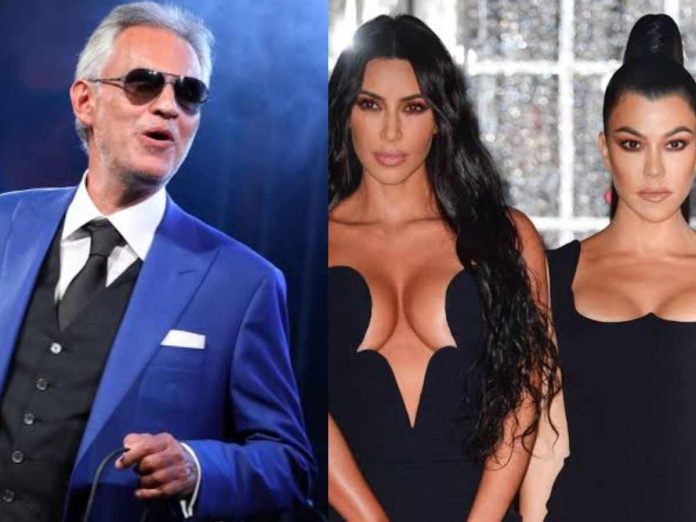 Andrea Bocelli chimes in during the ongoing Kim Kardashian and Kourtney Kardashian feud