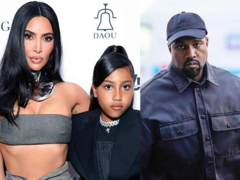 Kim Kardashian with daughter North West; Kanye West