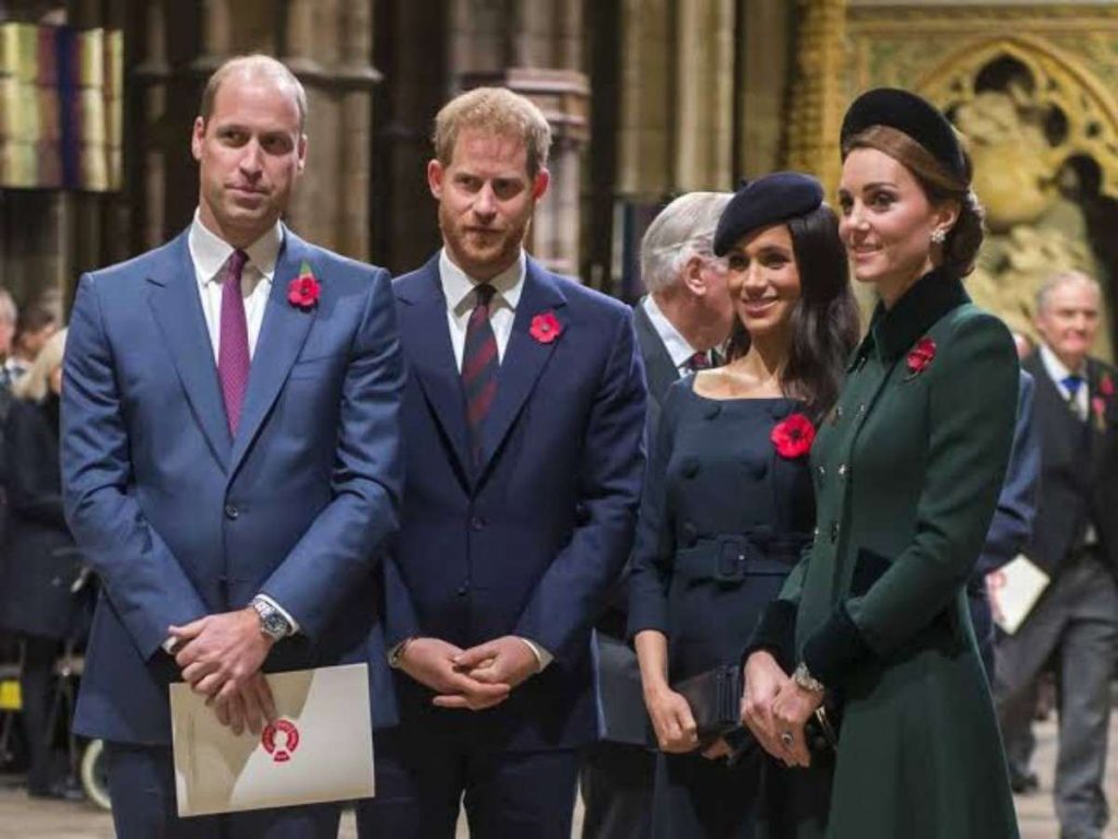 Prince Harry and Meghan Markle with Prince William and Kate Middleton