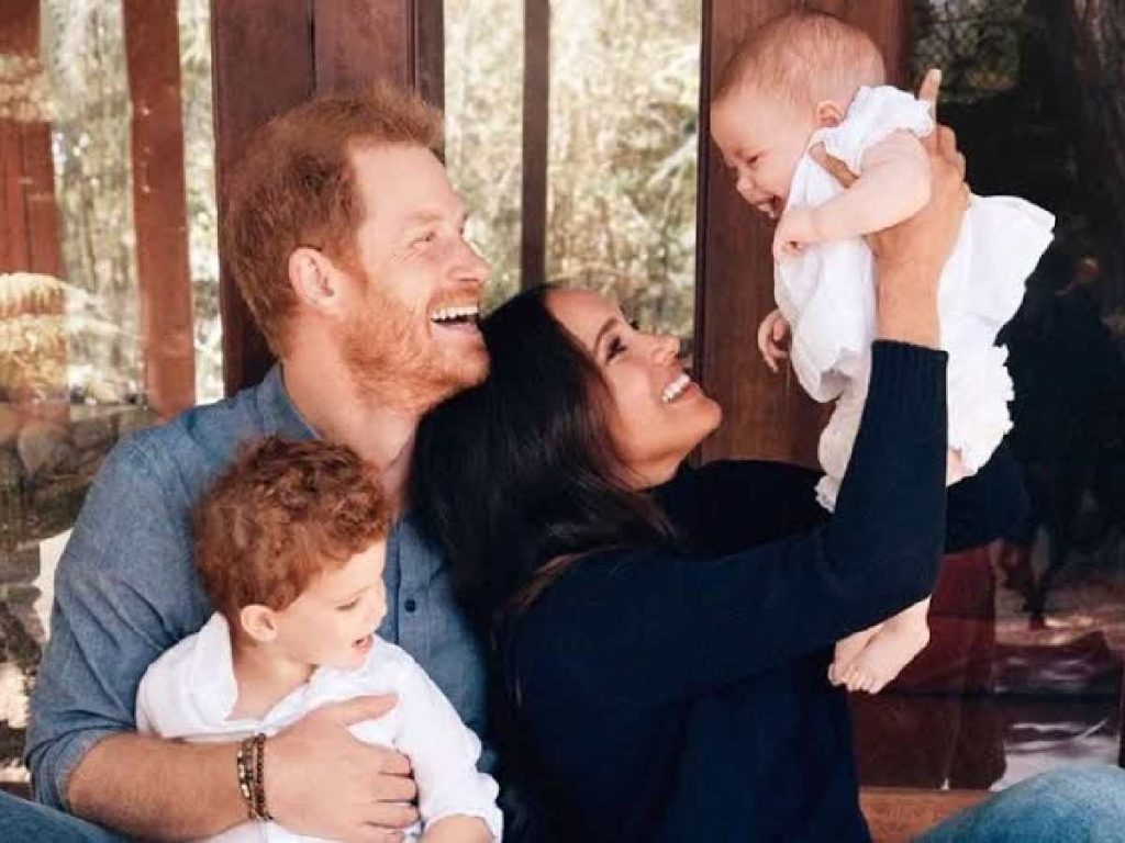 Prince Harry and Meghan Markle with kids, Archie and Lilibet