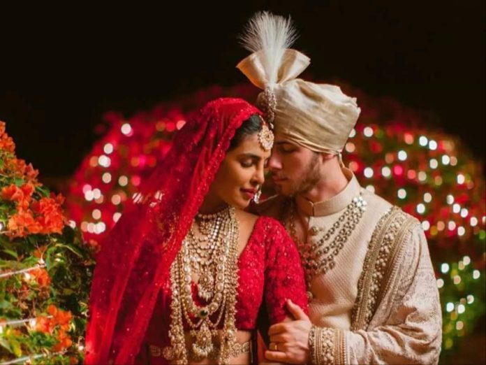 Priyanka Chopra and Nick Jonas at their Indian wedding ceremony