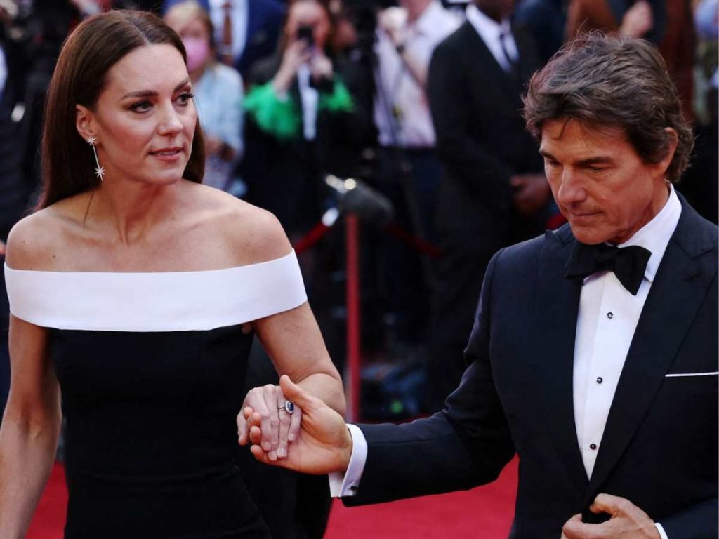 The 'Mission: Impossible' star with Kate Middleton at the London premiere of 'Top Gun: Maverick.'
