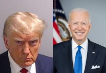 Joe Biden reacts to Donald Trump's mugshot