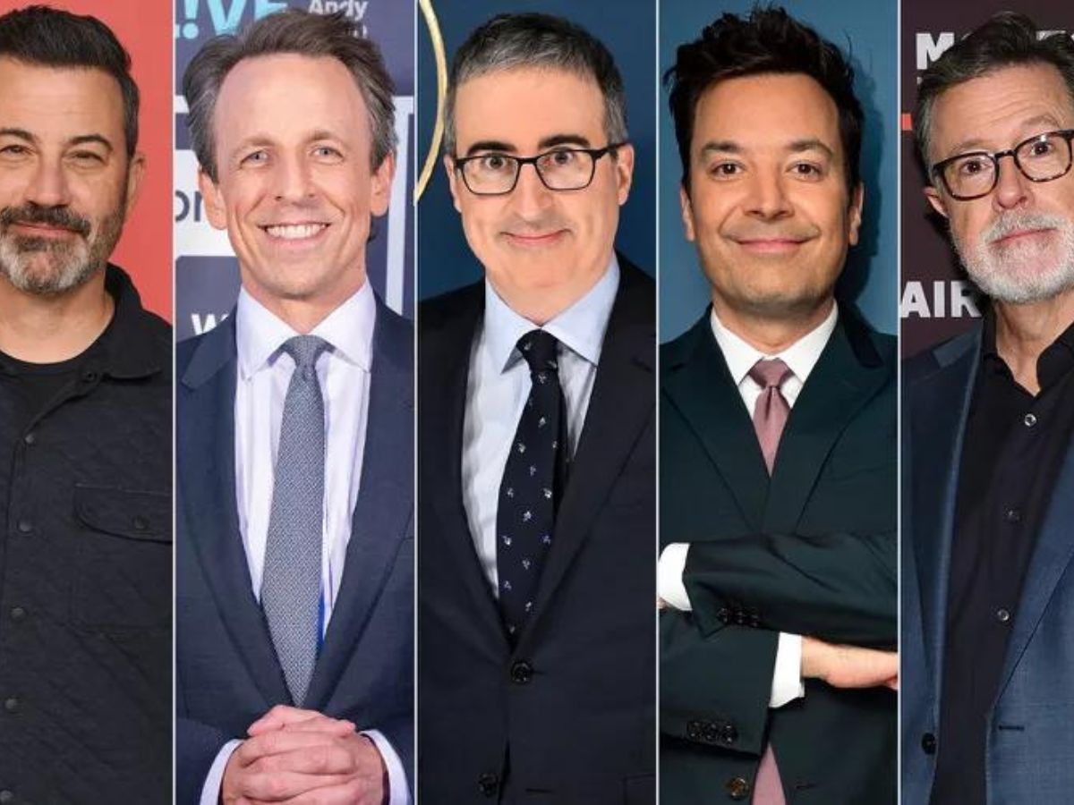 Stephen Colbert, Jimmy Fallon, Jimmy Kimmel, Seth Meyers And John ...