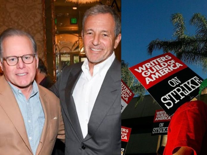 Bob Iger and David Zaslav are being slammed amidst the Hollywood writers strike