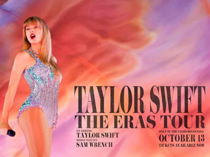 Taylor Swift announces Eras Tour concert film.