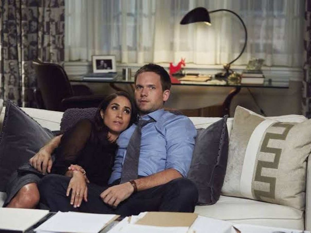Meghan Markle and Patrick J. Adams in 'Suits'