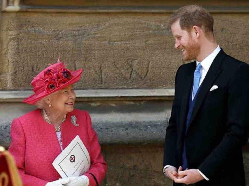 Queen Elizabeth II and  Prince Harry 