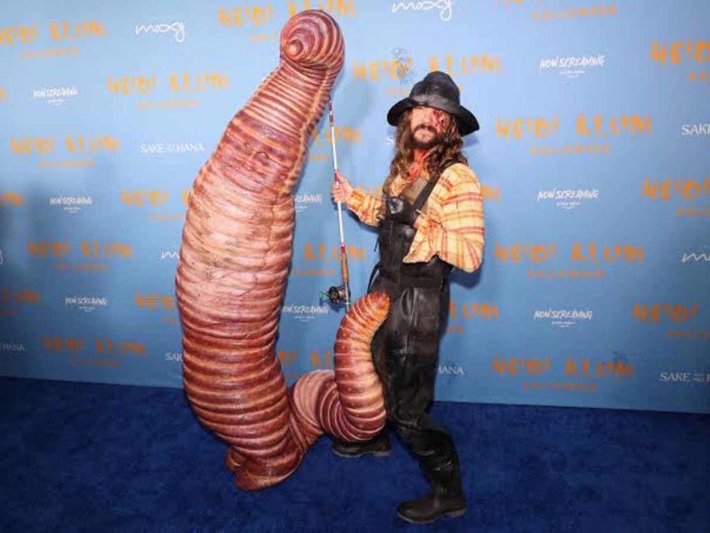 Heidi Klum dressed as a worm last Halloween 