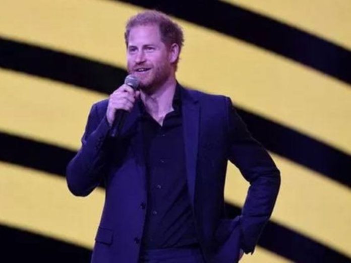 Prince Harry at the closing ceremony of the Invictus Games in Germany