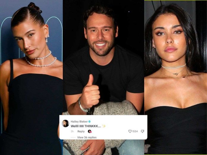 Hailey Bieber commented on Madison Beer's TikTok about Scooter Braun
