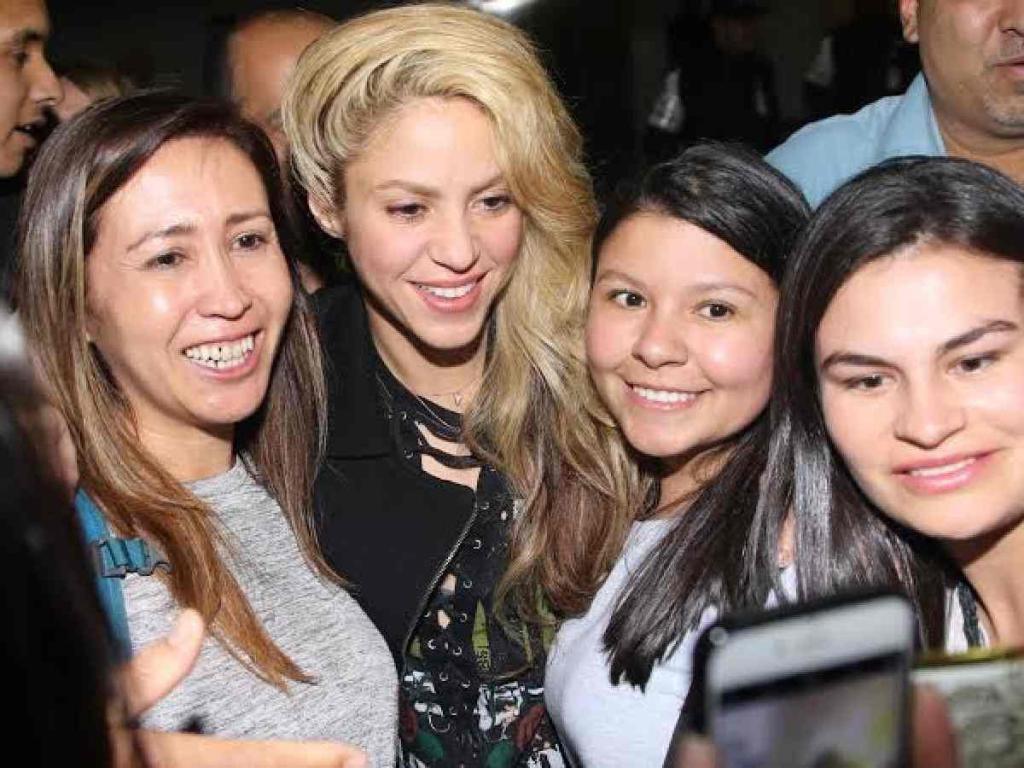 Shakira with her fans 