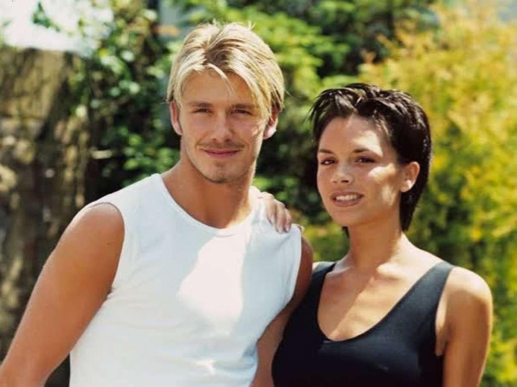 Victoria Beckham and David Beckham in their early days (Credit: X)