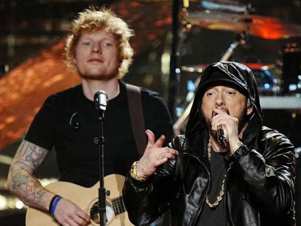 Ed Sheeran and Eminem at the Detroit concert