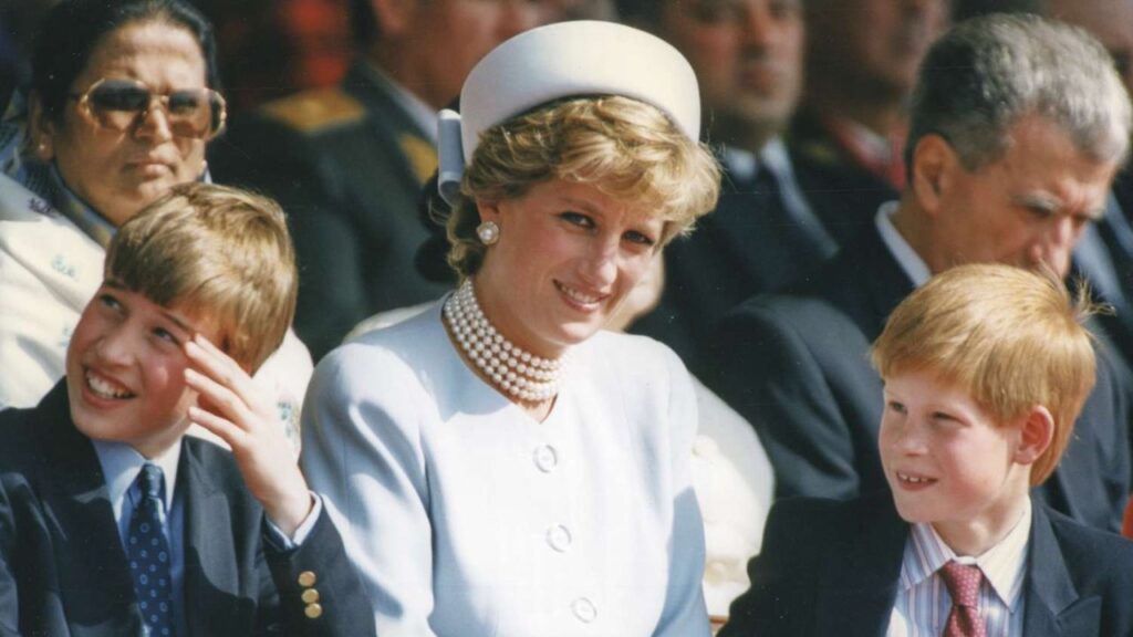 Princess Diana with Prince Harry and Prince William