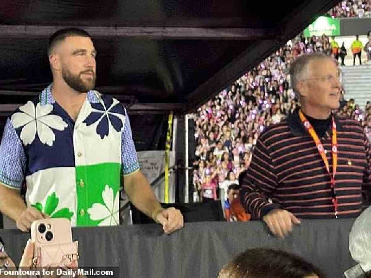 Travis Kelce and Scott Swift at Taylor Swift's Argentina concert