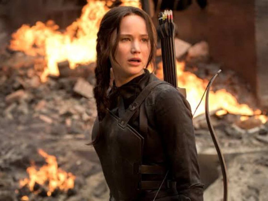 Jennifer Lawrence as Katniss in 'The Hunger Games' (Image: Getty)
