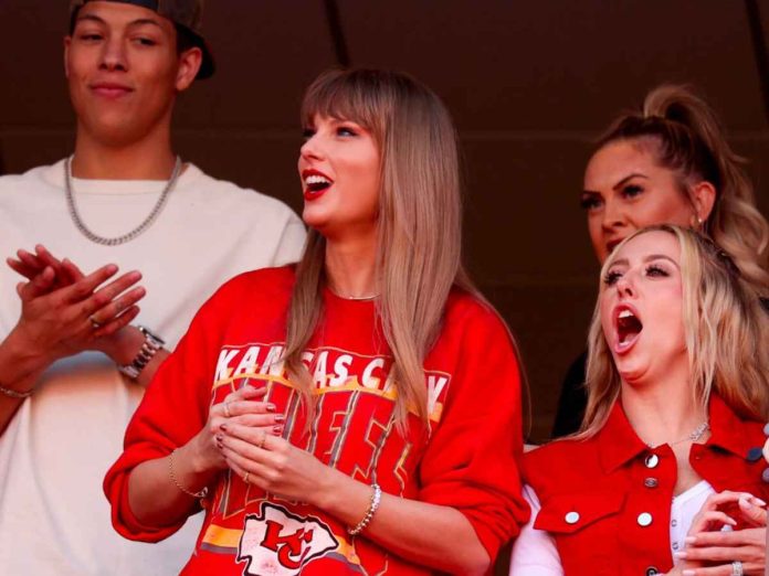 Taylor Swift with Brittany and Jackson Mahomes