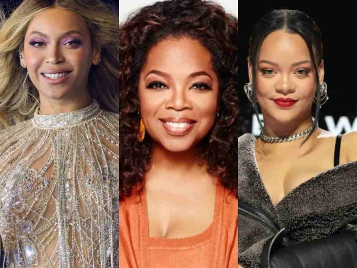 Beyonce, Oprah Winfrey and Rihanna