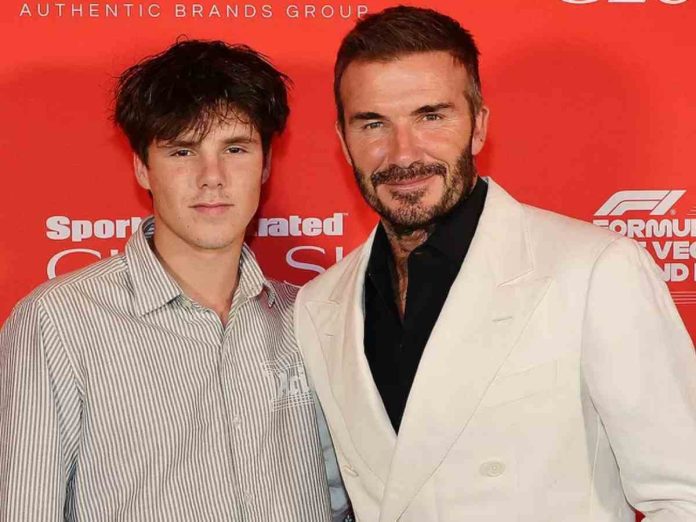 David Beckham with his son. (Image: Getty)