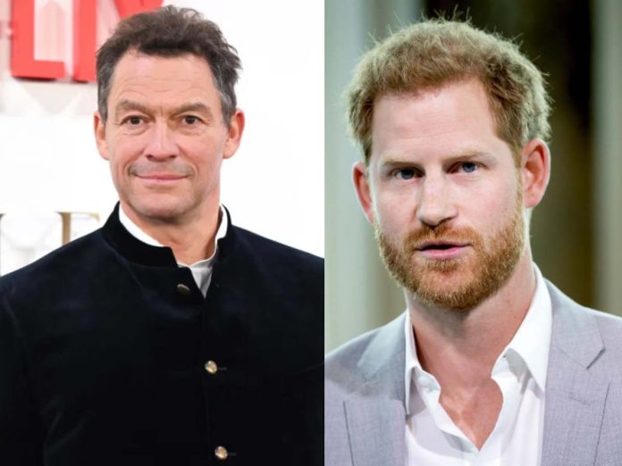 Dominic West and Prince Harry (Image: Getty)