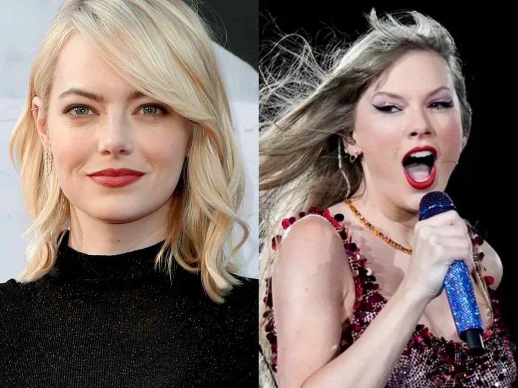 Emma Stone (left) and Taylor Swift (right)
