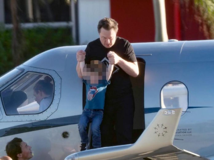 Elon Musk and son X (Image: Page Six)