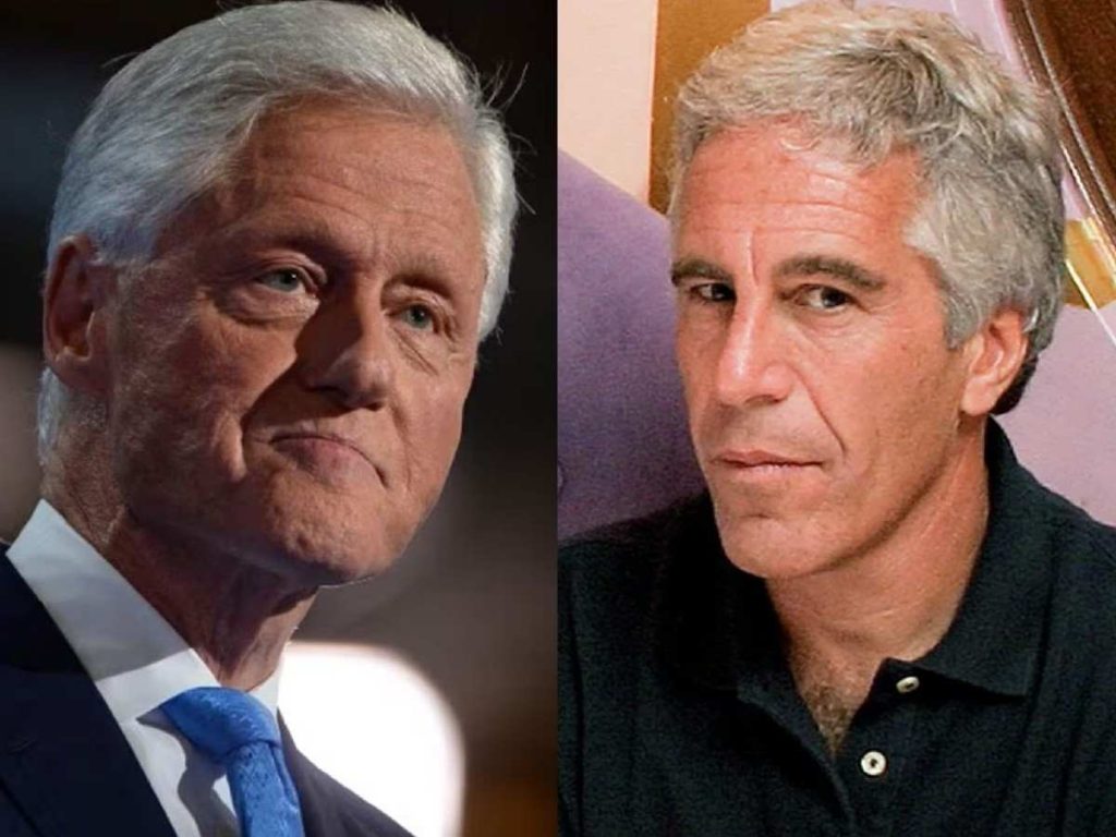 Bill Clinton (left) and Jeffrey Epstein (right)