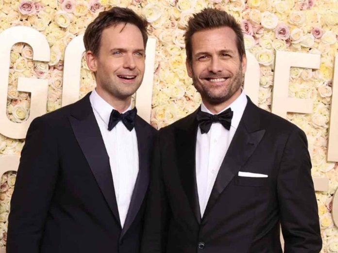 Patrick J. Adams and Gabriel Macht at Golden Globes (Image: Getty)
