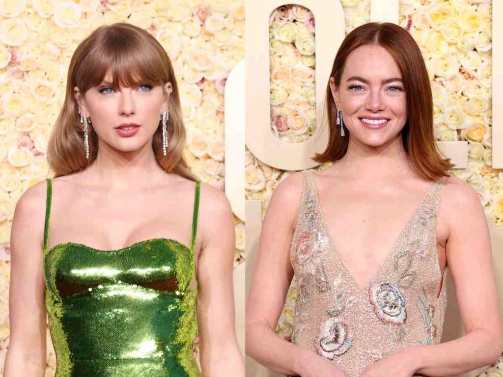 Taylor Swift and Emma Stone at the Golden Globe Awards
