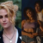 Kristen Stewart (left) stars in 'Love Lies Bleeding' (right)