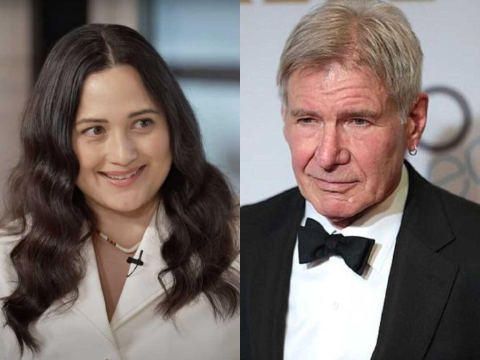 Lily Gladstone (left) found a fan in Harrison Ford (right)
